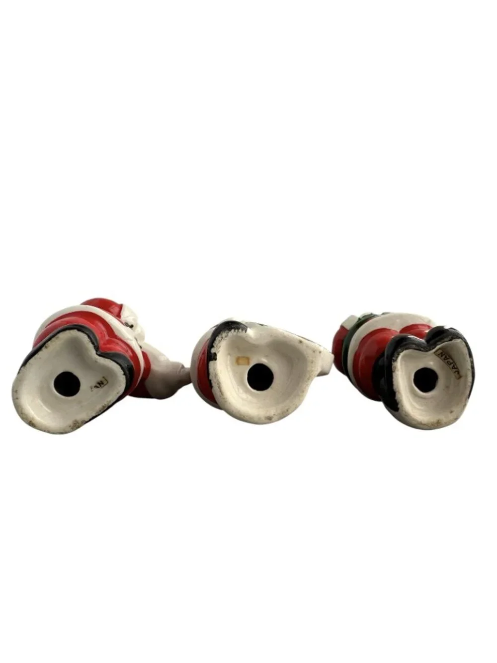 Vintage Musician Santa Playing Cello Violin Tuba Band Ceramic Figurines Set Of 3
